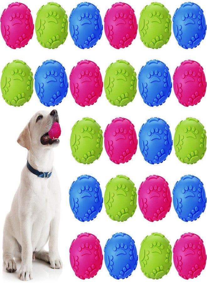 Motionchic 24 Pcs Dog Squeaky Balls Bulk Rubber Squeaky Dog Toys Puppy Balls for Small Medium Pet Interactive Puppy Chew Toys Beach Outdoor, Footprint Shape - Image 1